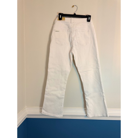 Michael Kors Selma high-rise crop flare white jeans size 4 NWT - Picture 4 of 6